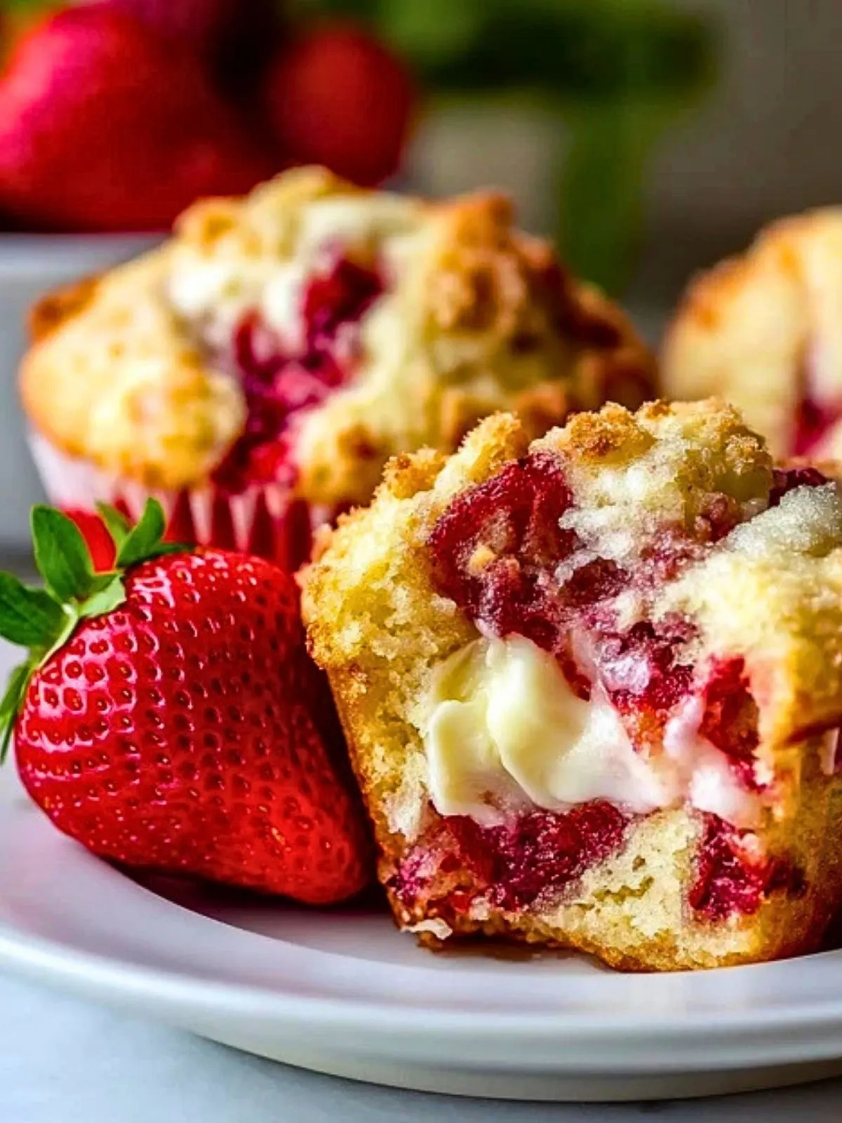 Muffins Aux Fraises Et Fromage Crémeux (1)