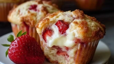 Muffins Aux Fraises Et Fromage Crémeux
