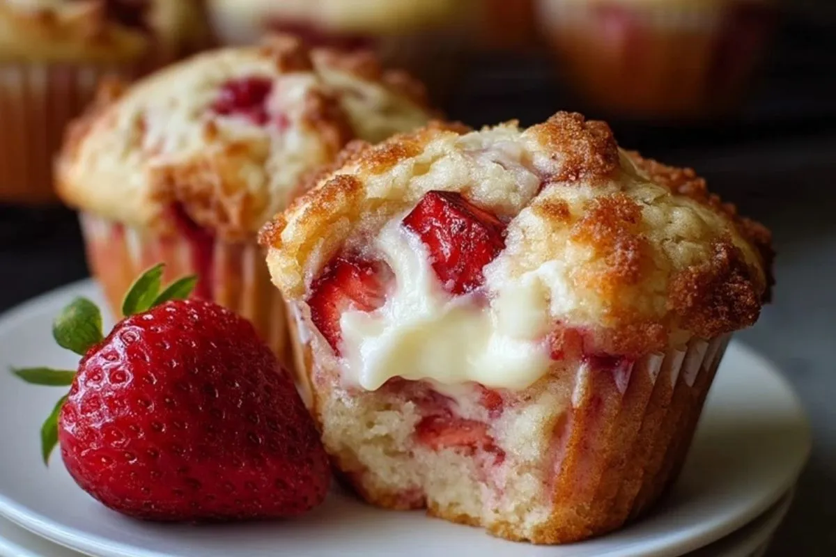 Muffins Aux Fraises Et Fromage Crémeux