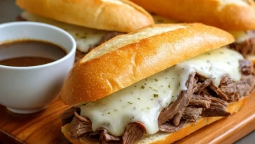 Sandwichs Au Bœuf Effiloché Avec Sauce Dip