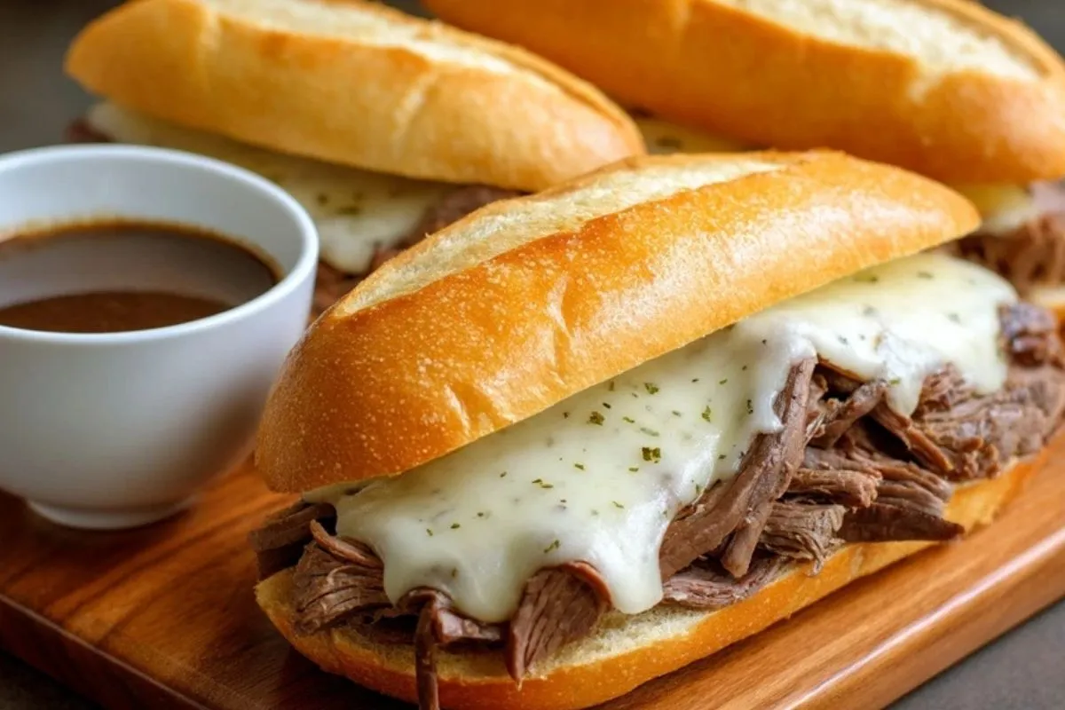 Sandwichs Au Bœuf Effiloché Avec Sauce Dip