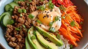 Bols De Riz Au Dinde Hachée