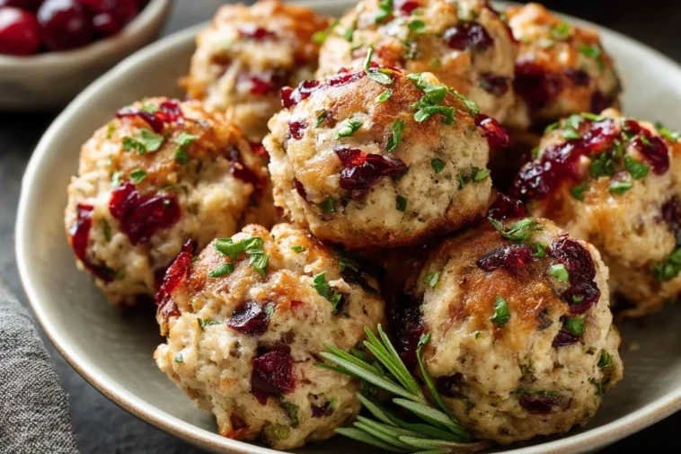 Boulettes De Farce Aux Canneberges Et Dinde