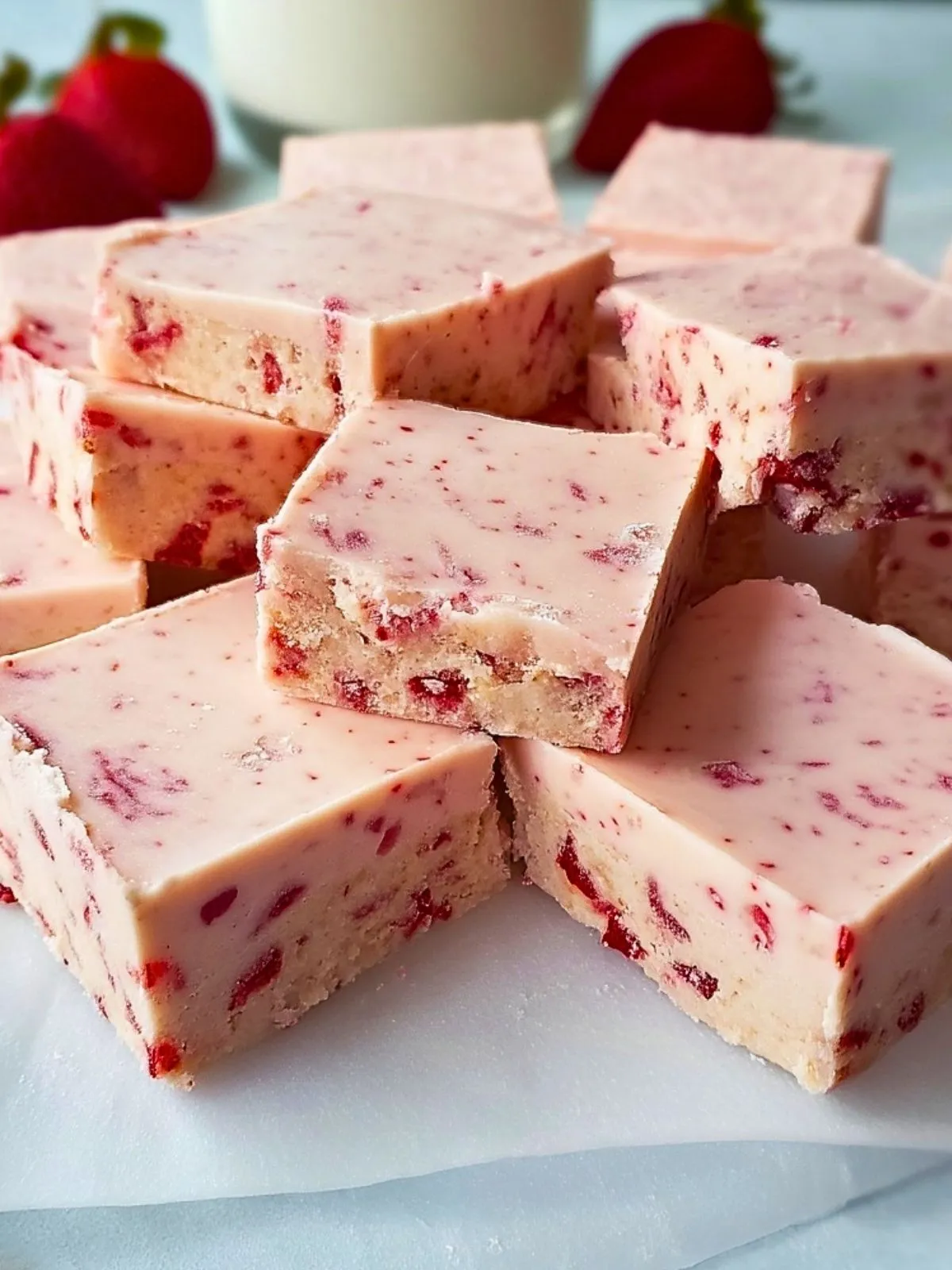 Carrés De Fudge À La Fraise Sans Cuisson (1)