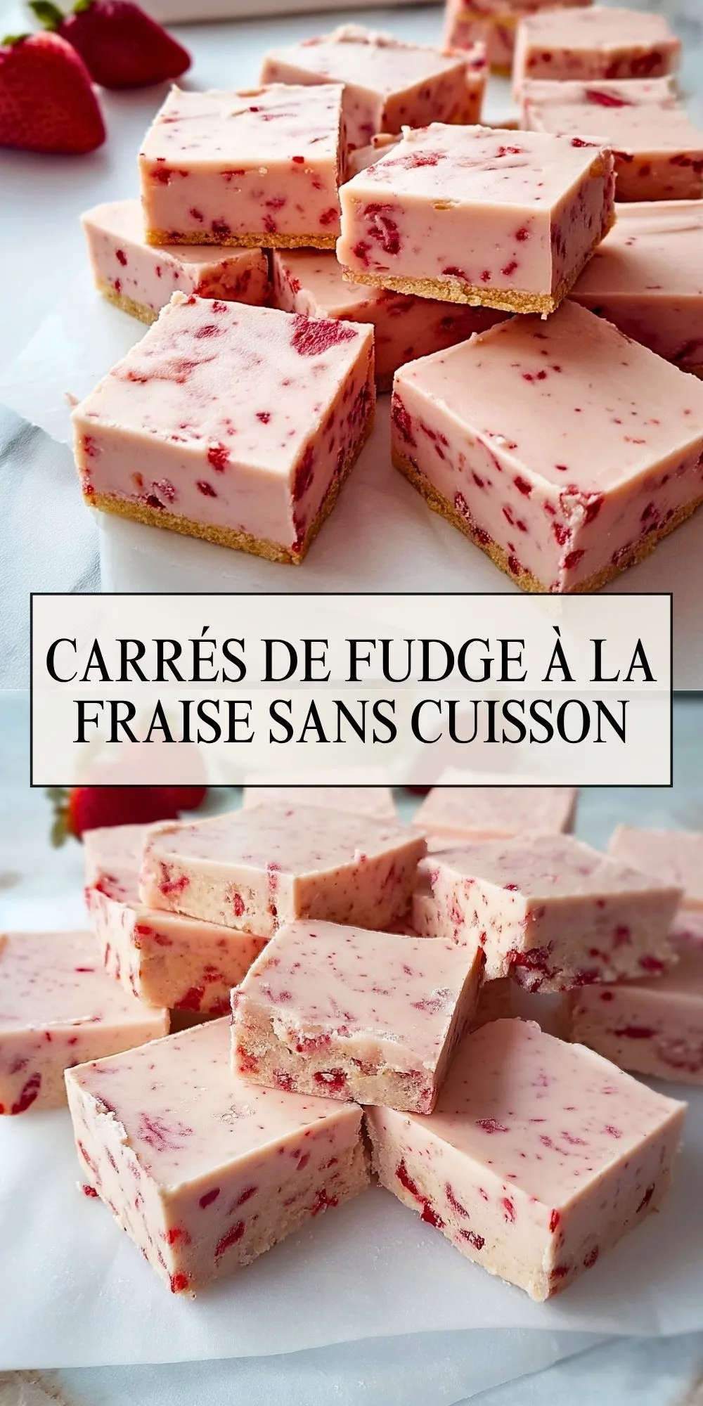 Carrés De Fudge À La Fraise Sans Cuisson (2)