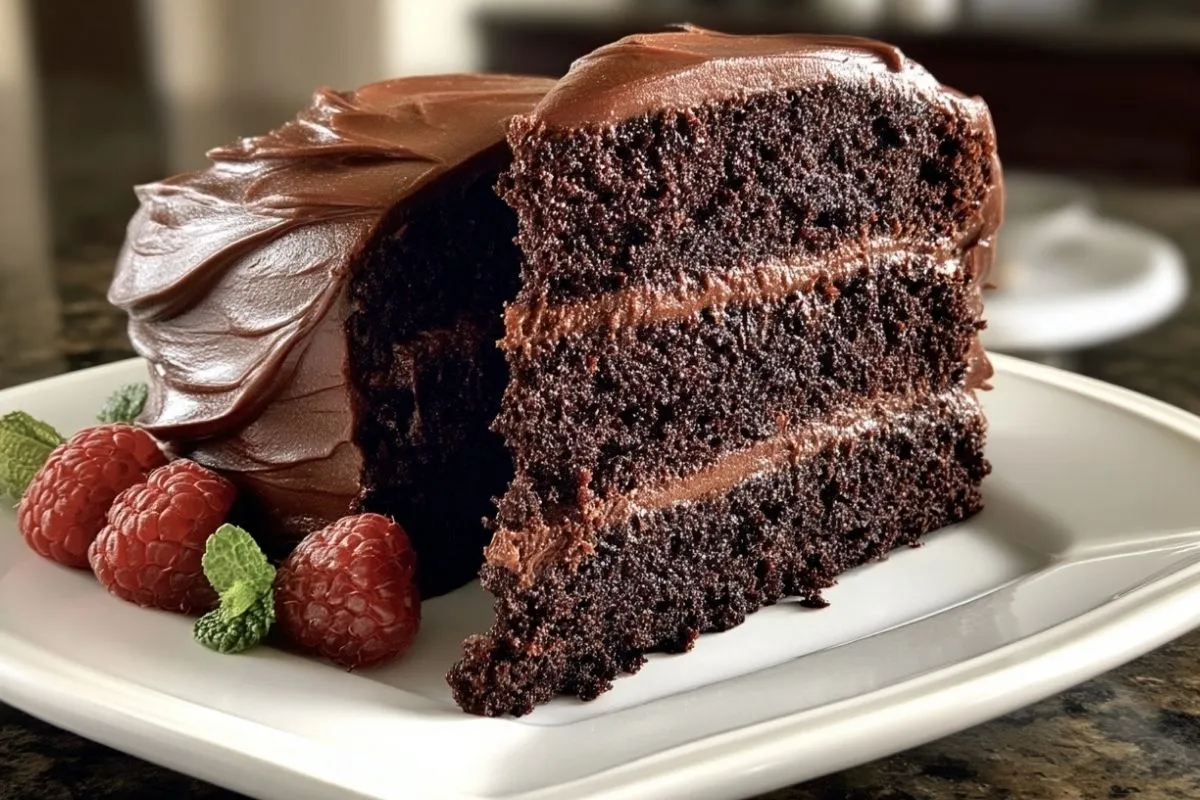 Gâteau Au Chocolat Succulent Avec Du Lait Ribot