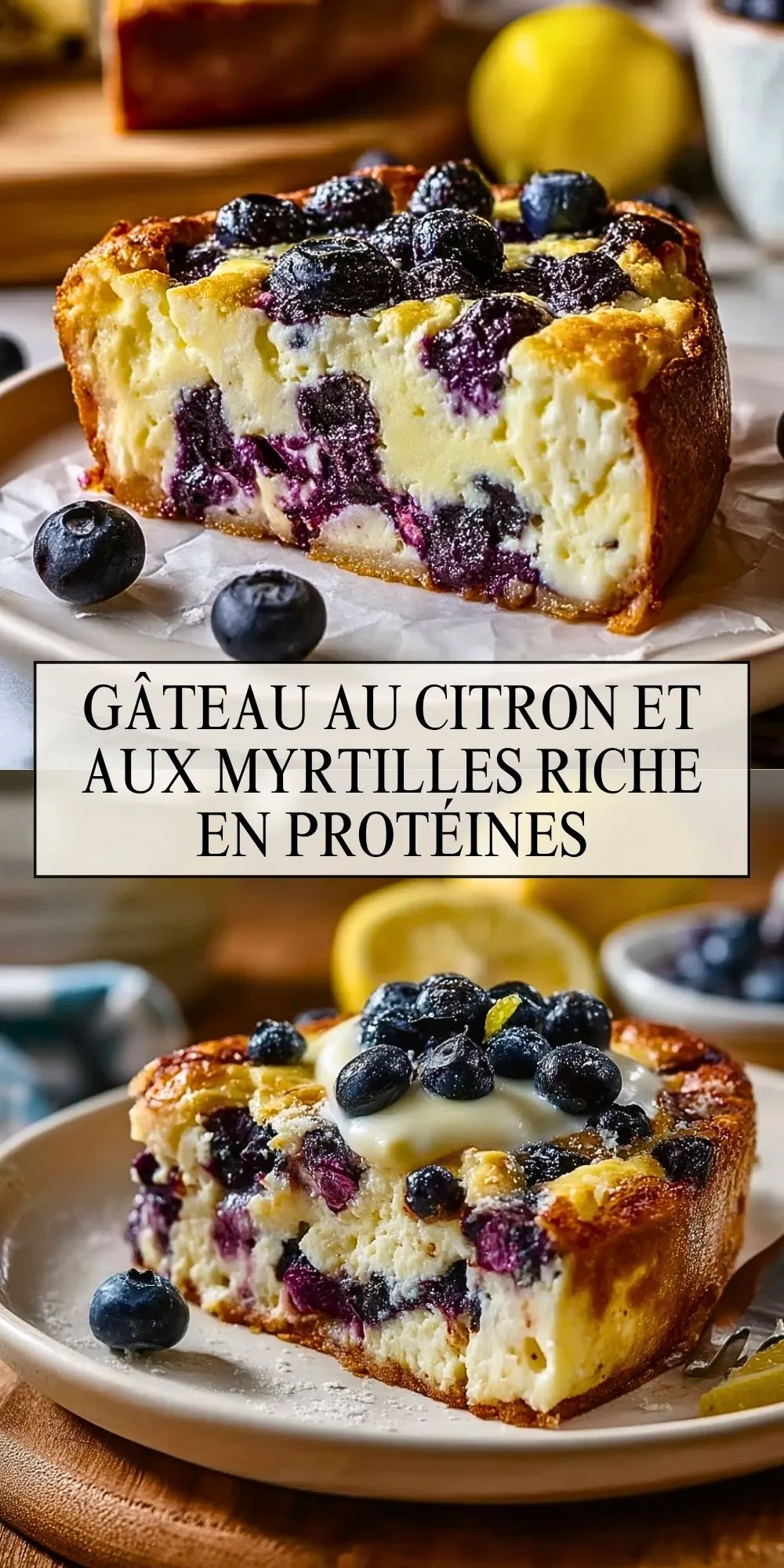 Gâteau Au Citron Et Aux Myrtilles Riche En Protéines (2)