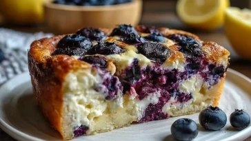Gâteau Au Citron Et Aux Myrtilles Riche En Protéines