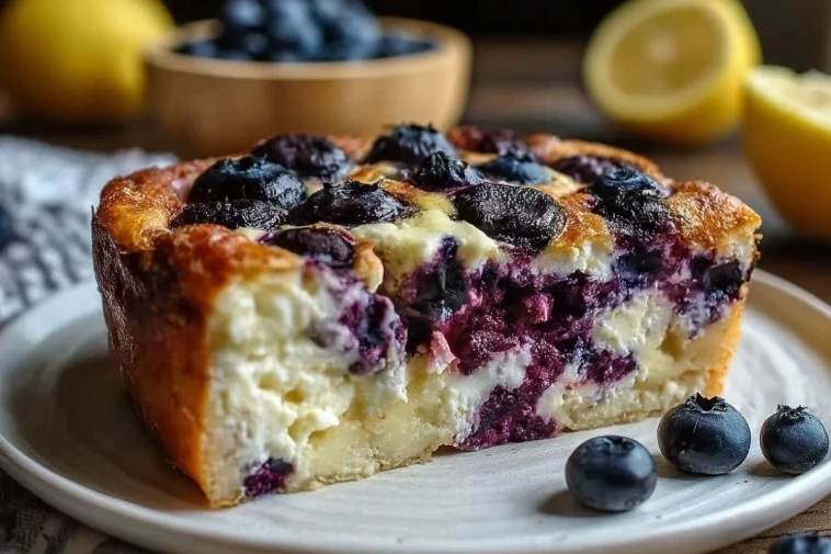 Gâteau Au Citron Et Aux Myrtilles Riche En Protéines