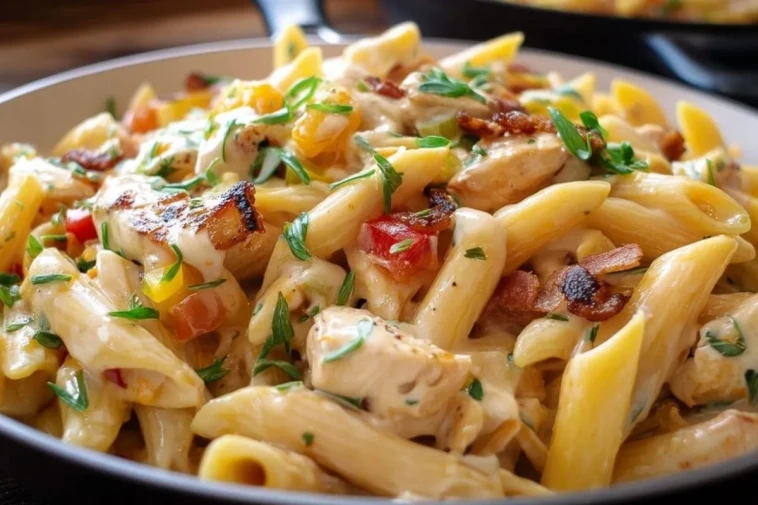 Penne Crémeux au Poulet et Bacon