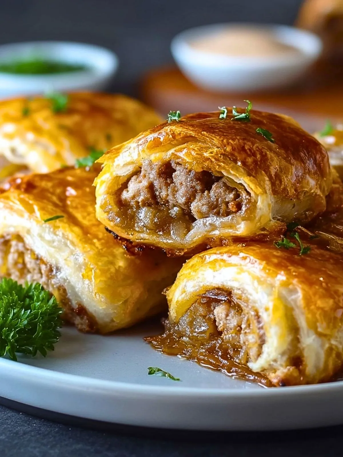 Roulés Aux Saucisses Et Oignons Caramélisés (1)