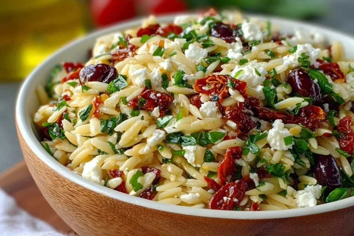 Salade DOrzo Parfaite Avec Feta Et Tomates Séchées