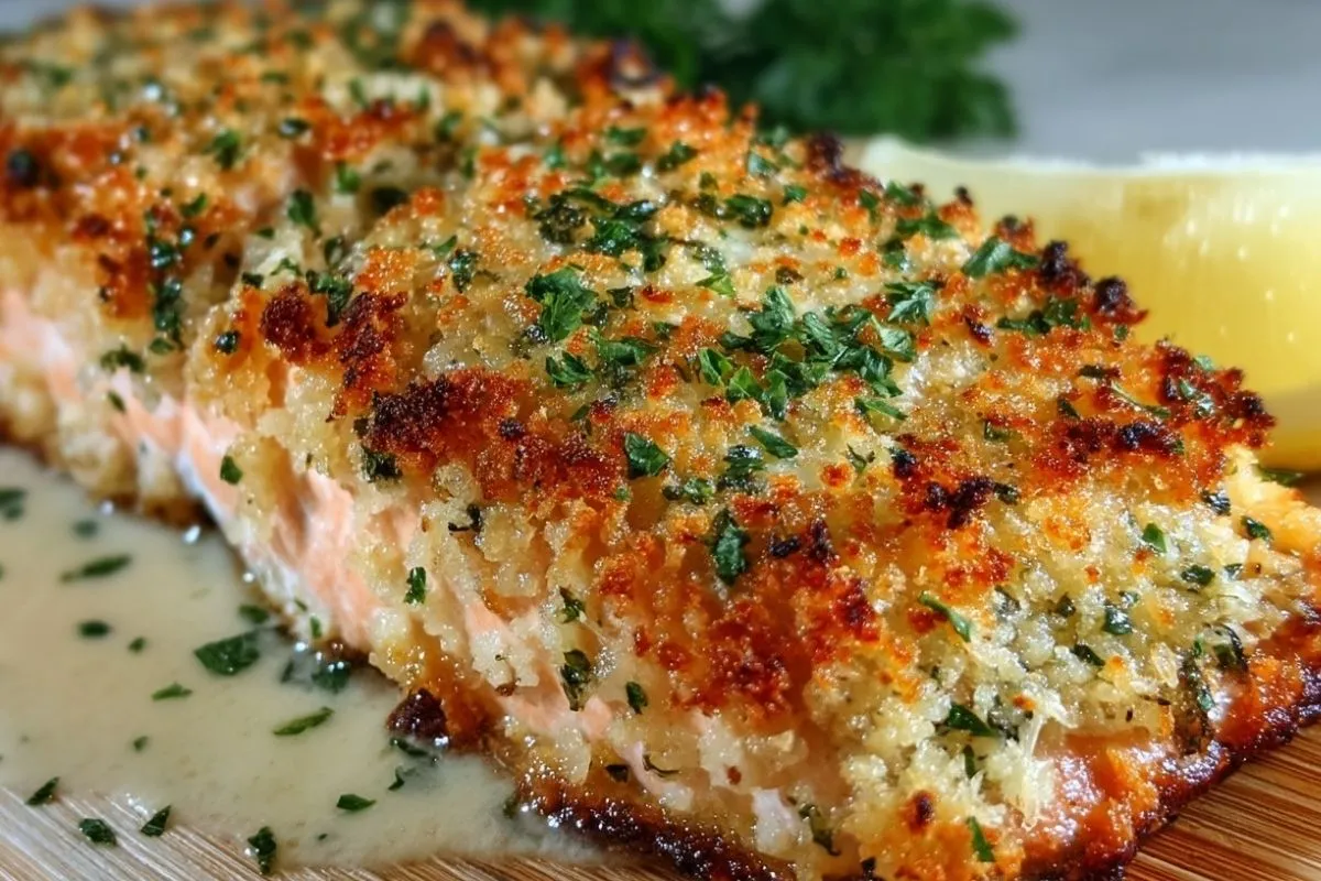 Saumon Cuit Au Four Avec Croûte De Parmesan Croquante